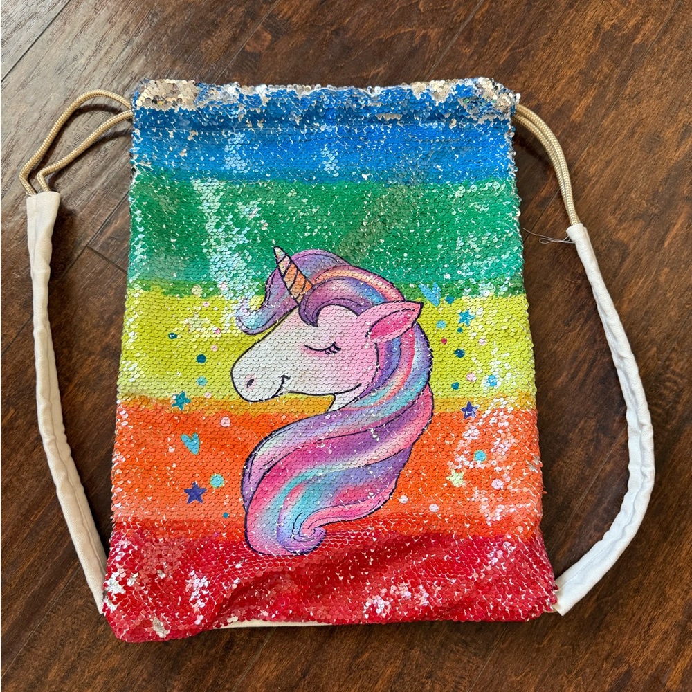 Colorful Unicorn Sequin Kids Backpack